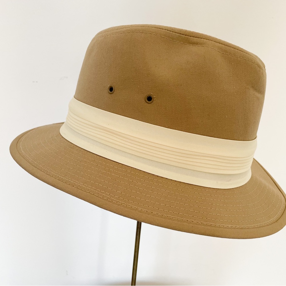Vintage khaki fedora hat USA Blair summer Men’s XL - Picture 2 of 16